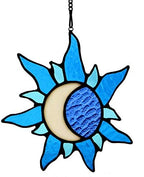 Sun and Moon Stained Glass Window hangings,Suncatcher for Winodw by HAOSUM