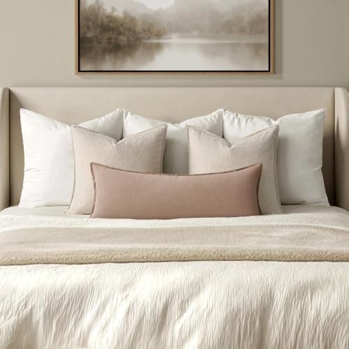 MIULEE Decorative Linen Lumbar Pillow Cover 14x36 Inch Camel - Image 4