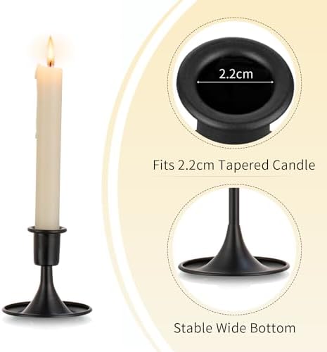 Black Candlestick Candle Holders for Taper ：12 PCS Romadedi Candle Stick Holder Set Vintage Table Centerpiece Halloween Decoration Wedding Christmas Fireplace Mantel Home Deocr - Image 6