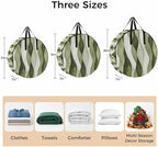 Sage Green Ripple Round Storage Bag 36 Inch, Abstract Gradient Watercolor Modern Clothes Storage Container with Handles Heavy Duty Organizer for Comforter, Bedding & Holiday Wreaths - Image 7