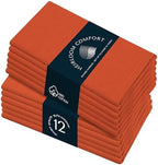 Orange Cloth Napkins 17"x17" - Set of 12-100% Cotton, Durable, Absorbent, Washable, Reusable - Perfect for Summer, Rustic Weddings, Fall, Halloween, Thanksgiving, Everyday Use by HEIRLOOMCOMFORT