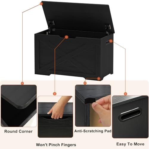 Timberer 31.5" Storage Chest, Wooden Storage Bench, Entryway Shoes Bench - Image 5