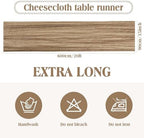 LemonRoad 4 Pcs 20ft Cheesecloth Table Runners Boho Gauze, Nude - Image 3