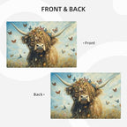 Farmhouse Highland Cow Placemats Set of 6 Rustic Animal Table Mats Farm Butterfly Place Mats Decor Imitation Linen Heat Resistant Tablecloth for Dining Decoration Kitchen Party Restaurants 12''x18'' - Image 5