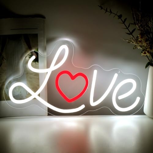 Love Heart Neon Sign, Romantic Gift for Lover, Love LED Light by DMDMBSR