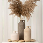 Ceramic Vase Home Table Decor - Flower Vase Set of 3 Living Room Kitchen Decorations Farmhouse Modern Rustic Vases Decorative Centerpiece for Shelf Bedroom Office Bathroom Dining Coffee Desk - Image 2