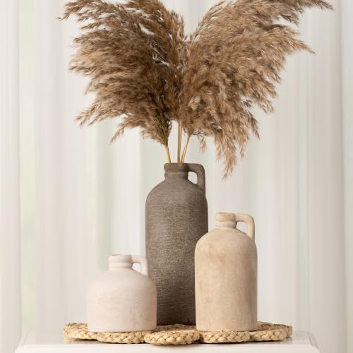 Ceramic Vase Home Table Decor - Flower Vase Set of 3 Living Room Kitchen Decorations Farmhouse Modern Rustic Vases Decorative Centerpiece for Shelf Bedroom Office Bathroom Dining Coffee Desk - Image 2