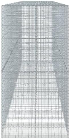 vidaXL Gabion Basket with Cover 295.3"x39.4"x78.7" Galvanized Iron - Image 6