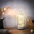12" High Versatile Modern Metal Hurricane Lantern with Handmade Sturdy Glass Dome in Shabby White for Pillar Candle & Plants, Industrial, Farmhouse (White Shabby, 5"x12") - Image 5