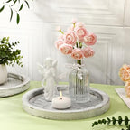 Sintuff 6 Pcs Wooden Candle Plate Holder Tray, Rustic White - Image 6