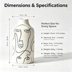 Kimdio Ceramic Vase Set, White, 2pcs - Image 4