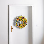 TOKCARE Sunflower Wreaths for Front Door, TOKCARE 18 inch Yellow Spring and Summer Door Wreath with Bow, Handmade Silk Sunflower Decor for Home Party Festival Wedding Decor - Image 5