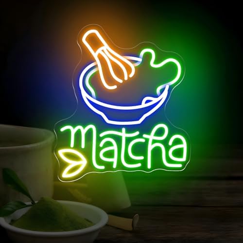 Matcha Tea Neon Sign for Home Cafe Kitchen, Japanese Tea Room Wall Decor by mllusxg
