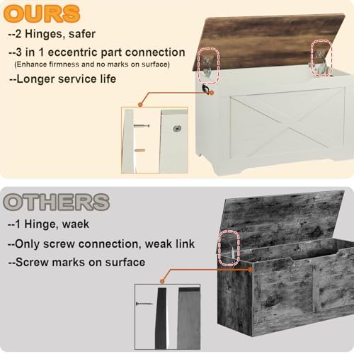 Timberer 31.5" Storage Chest, Wooden Storage Bench, Entryway Shoes Bench - Image 4
