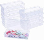 LJY 10 Clear Rectangular Plastic Boxes, 6.1 x 2.6 x 1.2 in for Beads by LJY
