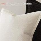 Decorative Chenille Luxury Throw Pillow Covers with Wide Edge, Textured Solid Pillowcases, Soft Velvet Cushion Cover Home Décor for Couch Sofa Chair Bed,20×20 Inch, Set of 2, Cream White - Image 3