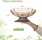 4 Pcs Plastic Compote Pedestal Flower Vase for Centerpieces, 9.72'' W x4.1''H Wedding Table Centerpieces Amber Decorative Bowl Vases with Gold Trim for for Wedding Home Party Decoration - Image 2