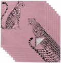 Leopard Print Cloth Napkins Set of 8, Holiday Napkins for Baby Shower, Minimalist Wildlife Skin Texture Pink Washable Reusable Dinner Napkin for Cocktail Wedding Party, 20 x 20 Inch by Boanket