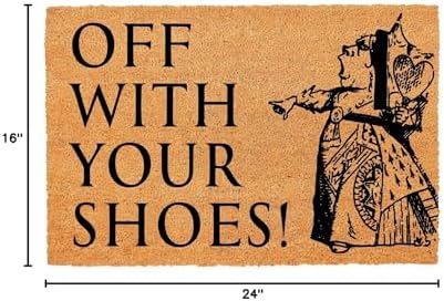 Funny Coir Doormat Off with Your Shoes Front Door Mat Entryway Outdoor Mats with Heavy Duty Front Porch Welcome Mats Entry Natural Coconut Brown Novelty Prank Gift Funny Coir Mat 23.7x15.7 inch - Image 3