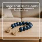 Mango Wood Decorative Object Garland – Table and Shelf Accent for Living Room, Coastal Farmhouse Decorative Objects and Home Decor Styling Detail – 32", Blue & Green Finish - Image 4