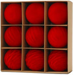 4In Large Red Velvet Christmas Ornaments Set,9Pcs Flocked Ornaments Balls by Senjie