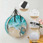 30 Inch Round Storage Bag 1 Pack,Sea ​​turtle Summer Beach Waterproof Wreath Storage Container with Handles&Zipper Ocean Blue Water Closet Organizer Bags Garland Box - Image 5