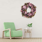 BOMAROLAN Artificial Peony Flower Wreath 19Inch Vintage Blooming Silk Peonies Spring Summer Fall Winter Large Wreaths Flower Green Leaves for Outdoor Front Door Indoor Wedding Wall Or Window Décor - Image 2