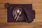 Solino Home 100% Pure Linen Placemats Burgundy, Athena 14 x 19 in, Set of 4 - Image 2