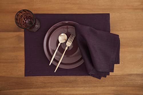 Solino Home 100% Pure Linen Napkins Burgundy, Athena 20 x 20 in, Set of 4 - Image 2