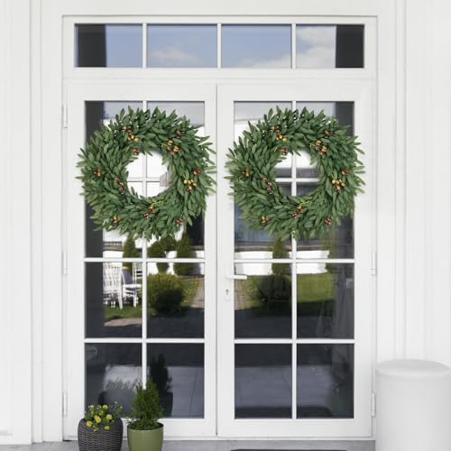 26 Inch Large Eucalyptus Olive Wreaths for Front Door with Olives - Image 4