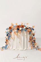 Ling's moment Navy Blue Artificial Flower Garland Wedding Arch 9 FT - Image 2