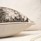 FANAMI Vintage Floral Throw Pillow Covers 18x18 Set of 2 Boho Farmhouse Accent Pillowcase Neutral Modern Chenille Square Decorative Cushion Covers for Couch Sofa Bed Living Room Home Decor, Grey - Image 3