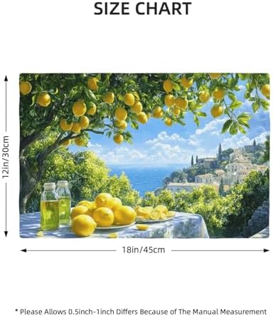 Seaside Lemon Placemats Set of 6 Table Mats Place Mats Decor Imitation Linen Heat Resistant Tablecloth for Dining Decorations Kitchen Party Restaurants 12''x18'' - Image 3
