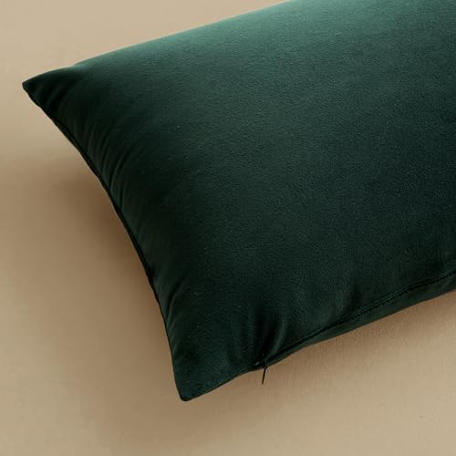 MIULEE 24x24 Inch Pack of 2 Euro Velvet Throw Pillow Covers Army Green - Image 6