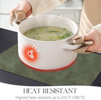 MOSAYT Vinyl Faux Leather Placemats, Set of 6, Olive Green - Image 3