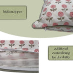 Set of 2 Pillow Covers with Ruffles 18"x18" Floral Pillow Covers Pink Farmhouse Pillow Covers for Girls Room Nursery Couch Throw Pillow Covers Boho Home Decorative Pillow for Spring - Image 4