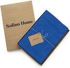 Solino Home Cotton Linen Cloth Dinner Napkins Blue, 20 x 20 in, Set of 4 - Image 3