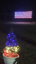 YULIANG LED American Flag Lights,6.5ft*3.2ft Waterproof Led Flag Net Light Outdoor for 4th of July Decorations,Independence Day,Memorial Day, Festival, Garden,Outdoor Christmas Decoration - Image 6