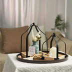 Romadedi Rustic Wood Lantern Set of 2, 8.7" & 11.8" Tall - Image 6