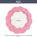 AHHFSMEI Round Faux Linen Placemats Set of 8 Heat Resistant Non-Slip Stain Proof Table Mats for Kitchen Dining Elegant Decor Place Mats (8, Pink) - Image 2
