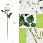 Rowfad 120 Pcs Artificial Roses Bulk, Fake Velvet Silk Flowers, White - Image 2