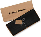 Solino Home 100% Linen Table Runner Black, Classic Hemstitch 14 x 120 in - Image 5