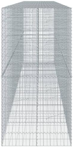 vidaXL Gabion Basket with Cover 275.6"x39.4"x78.7" Galvanized Iron - Image 6