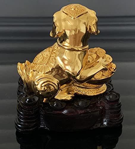 Betterdecor Gold Color Feng Shui 12 Chinese Zodiac Animal Statue Figurine Home Office Decoration and Gift for New Year Holidays and Birthday (Zodiac Dog) - Image 5