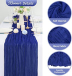 20 Pack Royal Blue Cheesecloth Table Runner 120 Inch 10FT Rustic Boho Gauze Cheese Cloth Table Runner for Wedding Party Baby Shower Thanksgiving Christmas Decoration - Image 3