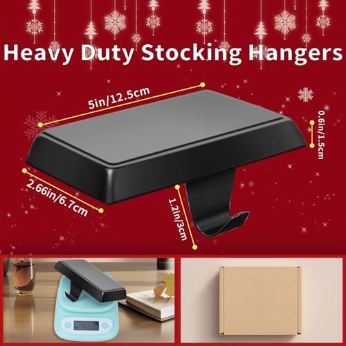 Oleitodh 8 Pack Metal Black Christmas Stocking Holders for Mantle Heavy Duty Stocking Hangers Stocking Hook Christmas Ornaments for Counter Tables Window Fireplace Mantle Decoration - Image 2