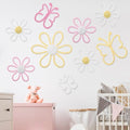 Wesiti 9 Pcs Boho Nursery Decor 3 Size Daisy Flower and Butterflies Woven Macrame Wall Hanging for Home Nursery Bedroom Dorm Wall Art (Bright Color) by Unteilti