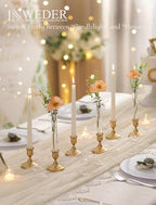 Bud Vases with Candlestick Holders: Set of 12 Clear Glass Vase Bulk - Image 4