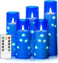 kakoya Flameless LED Candles with Timer 5 Pc Flickering Flameless Candles for Romantic Ambiance and Home Decoration Stable Acrylic Shell,with Embedded Star String，Battery Operated Candles（Blue） by FLAMELESSCANDLES