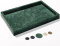 YMXYJM Real Natural Marble Tray for Bathroom, Genuine Marble Stone Vanity Tray, Luxury Storage Trays for Kitchen, Vanity, Home Decor, Dresser, Non-Resin/Non-Ceramic, 12"x 8"x 1.2", Dark Green by YMXYJM